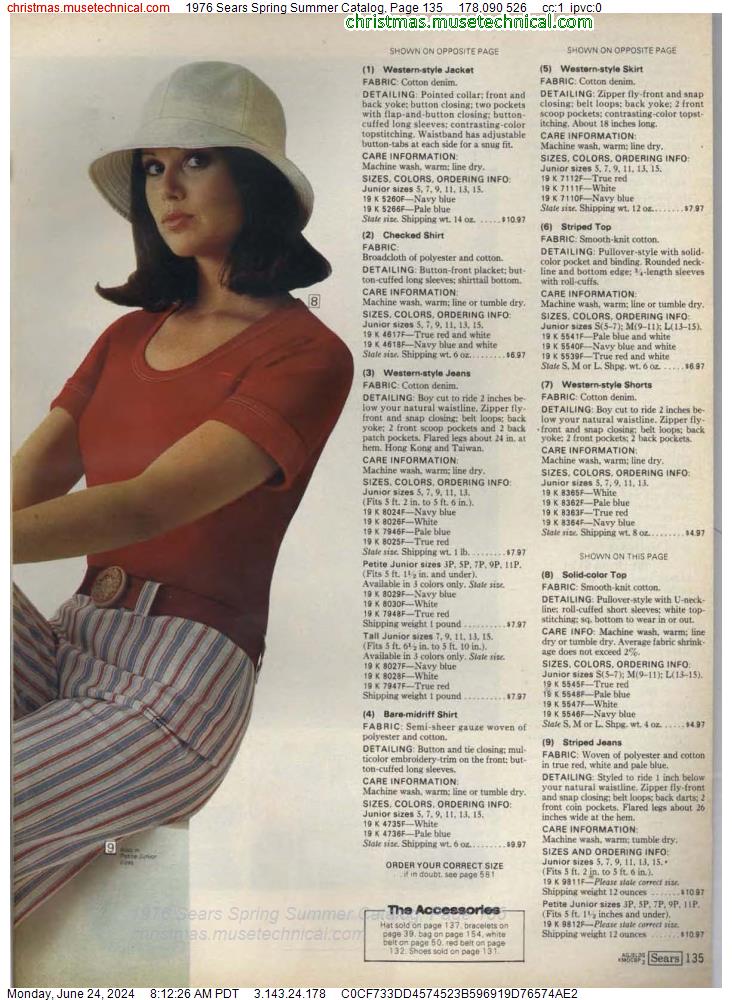 1976 Sears Spring Summer Catalog, Page 135