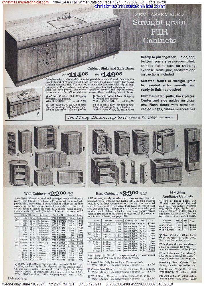 1964 Sears Fall Winter Catalog, Page 1321