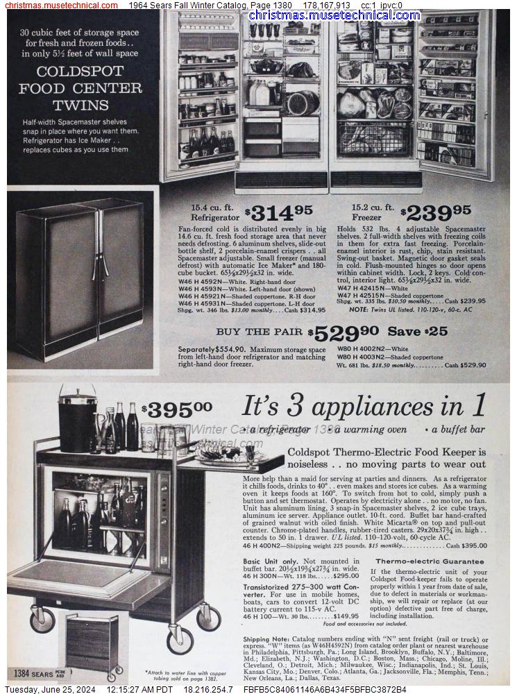 1964 Sears Fall Winter Catalog, Page 1380