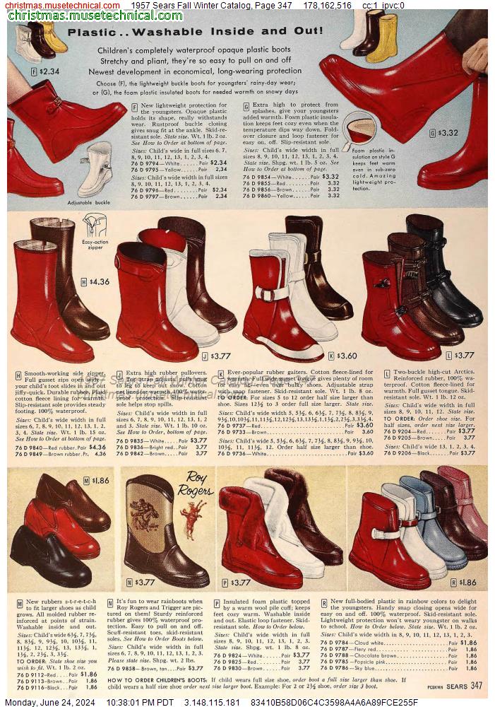 1957 Sears Fall Winter Catalog, Page 347