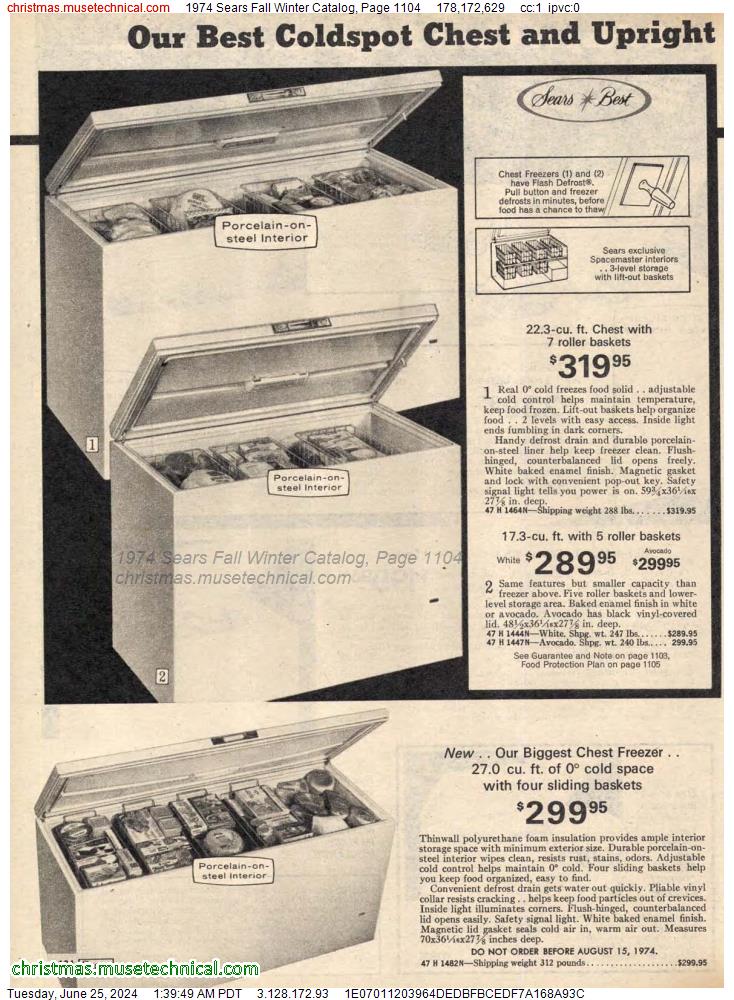 1974 Sears Fall Winter Catalog, Page 1104