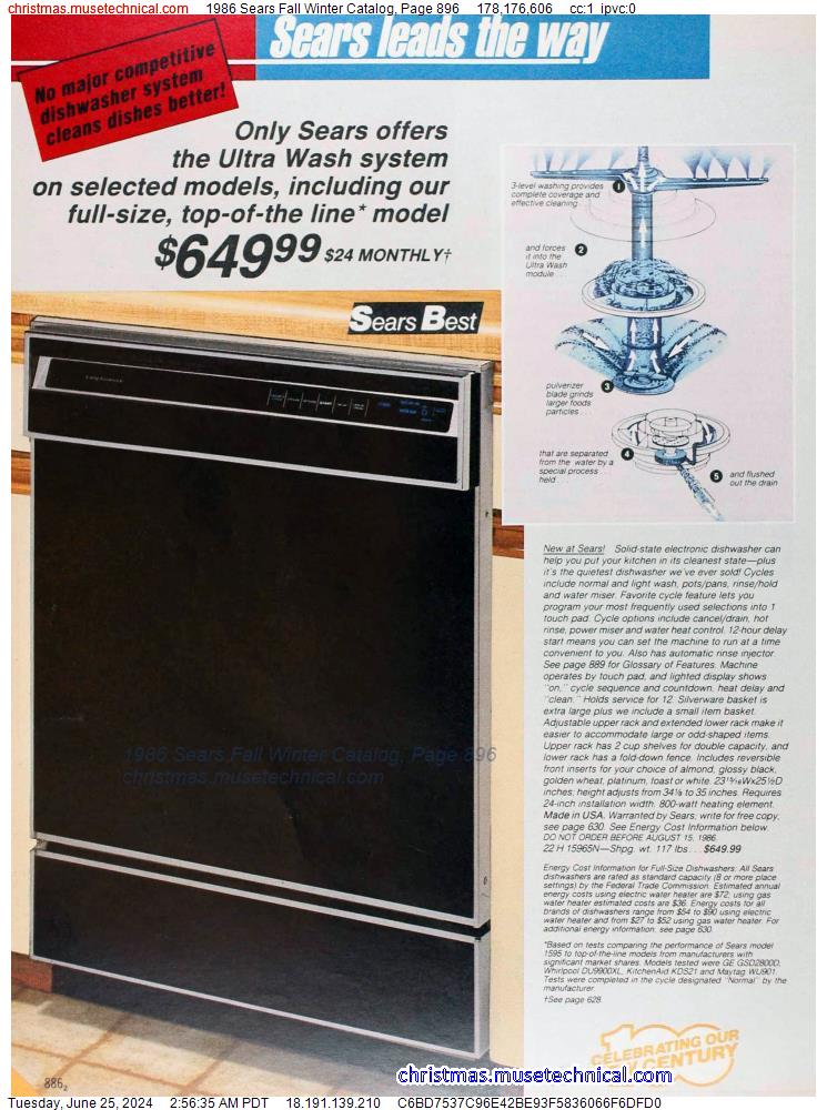 1986 Sears Fall Winter Catalog, Page 896