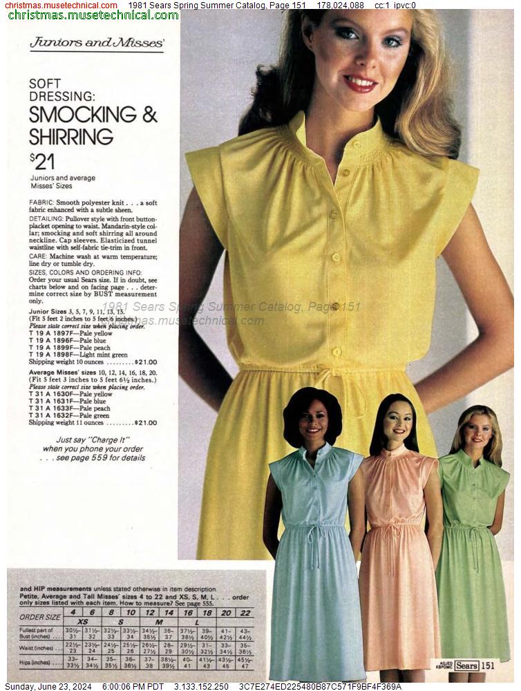1981 Sears Spring Summer Catalog, Page 151