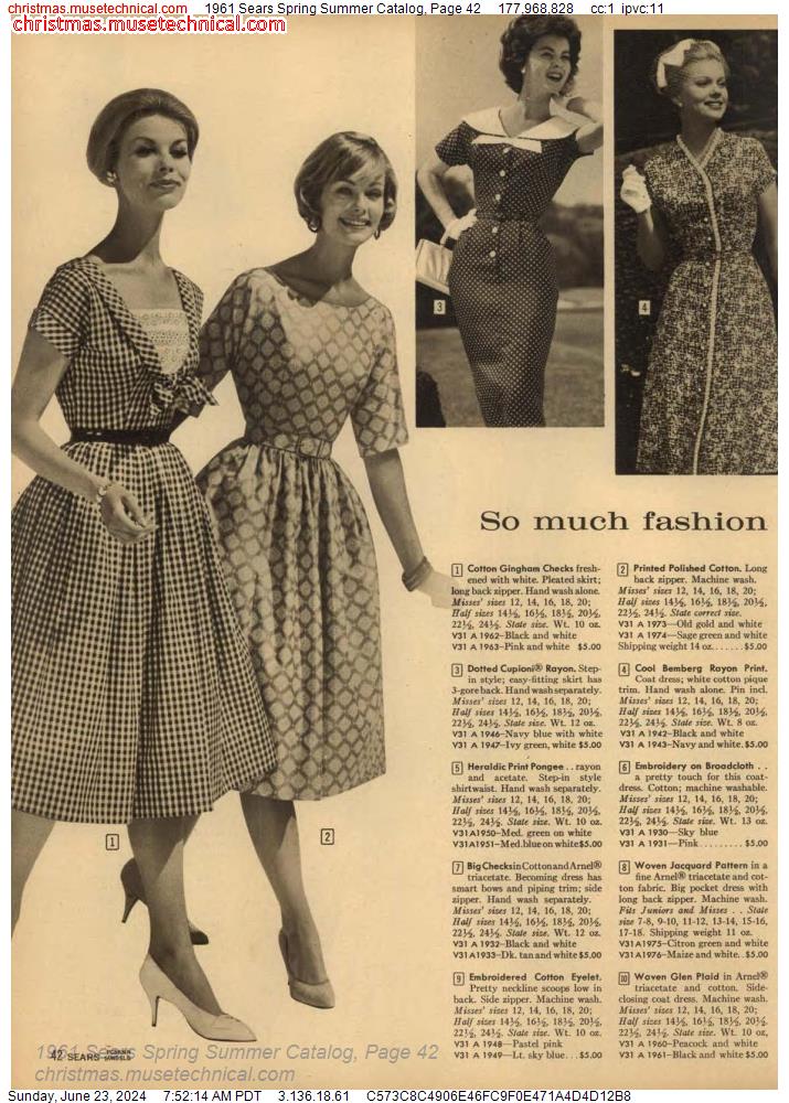 1961 Sears Spring Summer Catalog, Page 42
