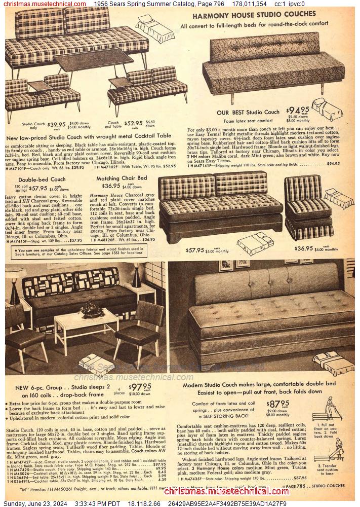1956 Sears Spring Summer Catalog, Page 796