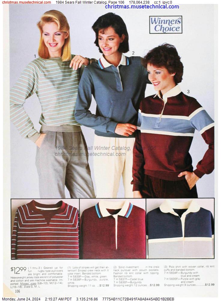1984 Sears Fall Winter Catalog, Page 106