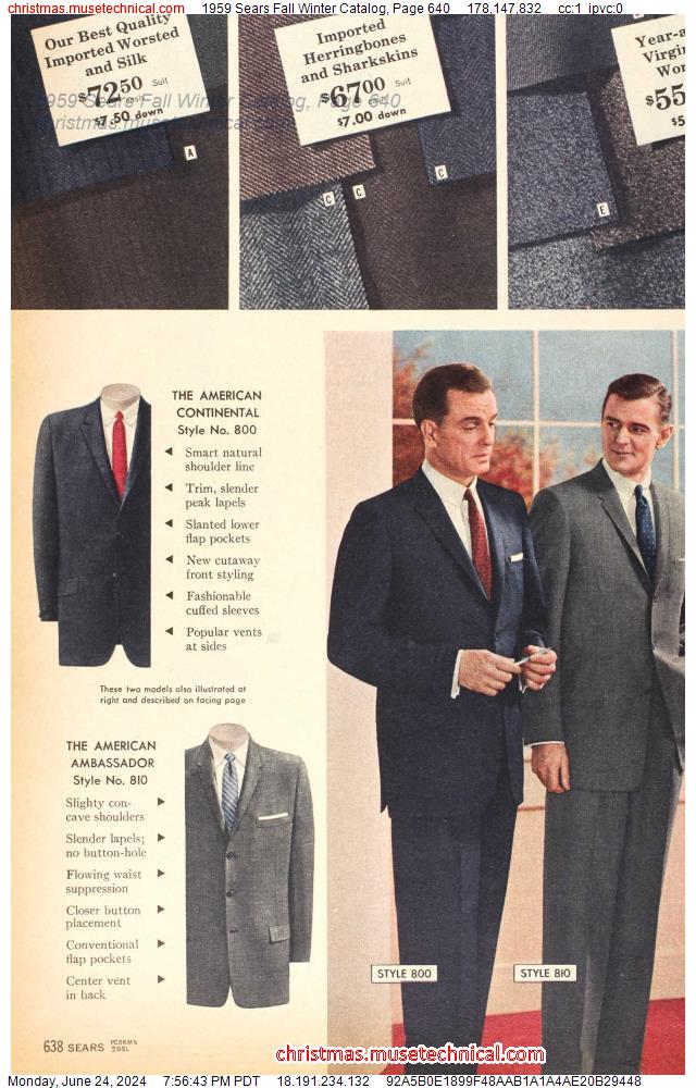 1959 Sears Fall Winter Catalog, Page 640