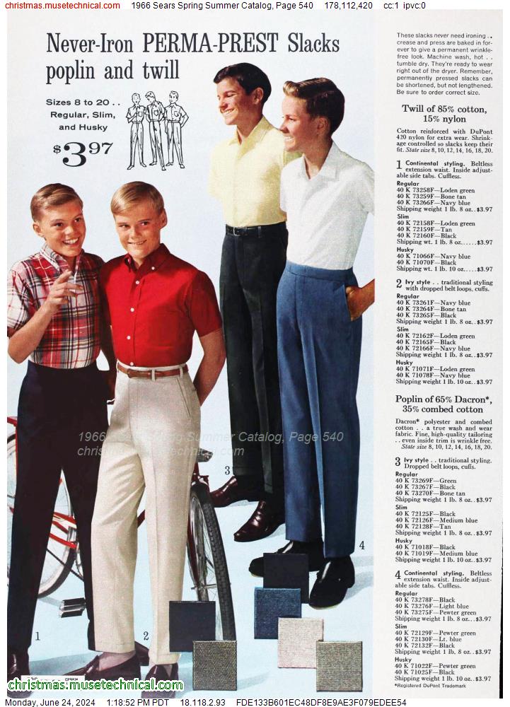 1966 Sears Spring Summer Catalog, Page 540