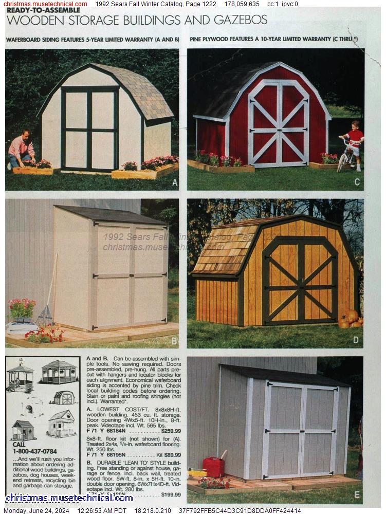 1992 Sears Fall Winter Catalog, Page 1222