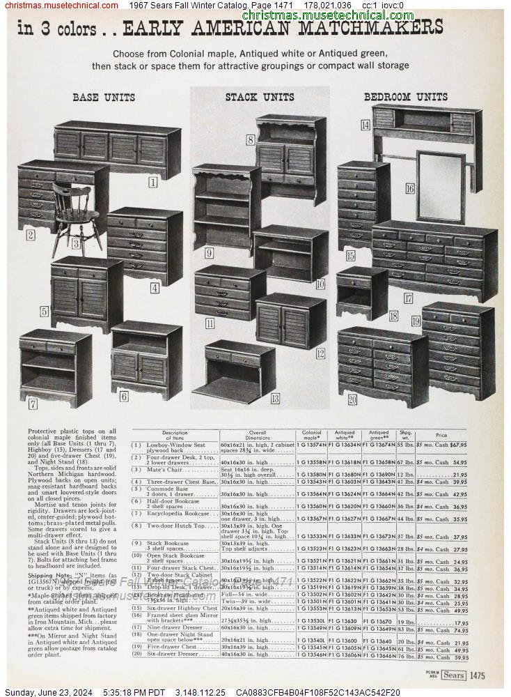 1967 Sears Fall Winter Catalog, Page 1471