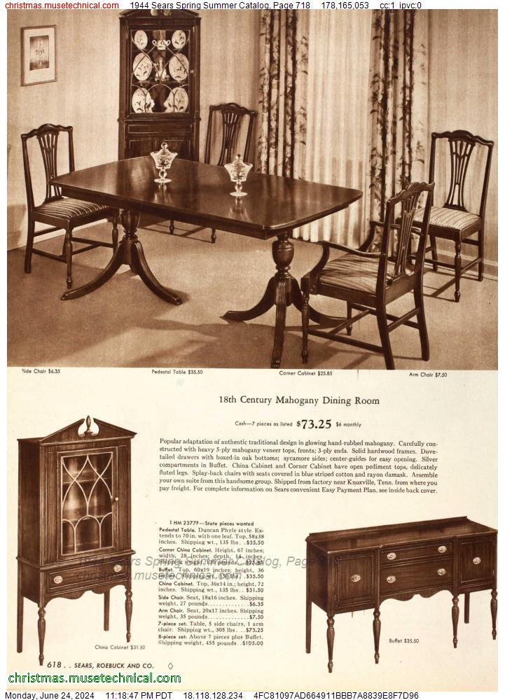 1944 Sears Spring Summer Catalog, Page 718