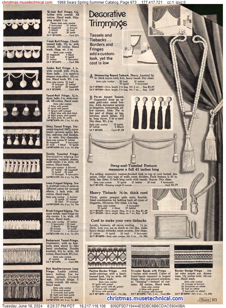 1968 Sears Spring Summer Catalog, Page 973