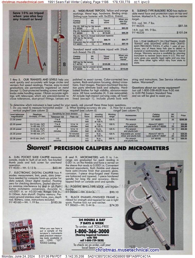 1991 Sears Fall Winter Catalog, Page 1186