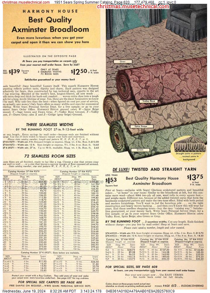 1951 Sears Spring Summer Catalog, Page 620
