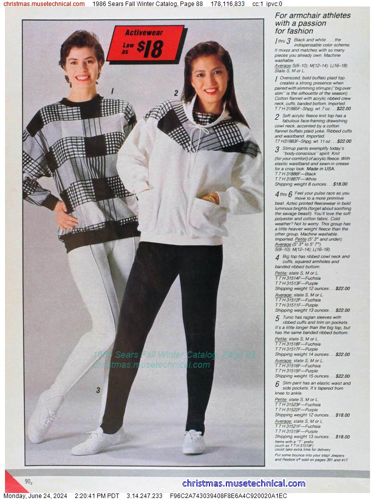 1986 Sears Fall Winter Catalog, Page 88