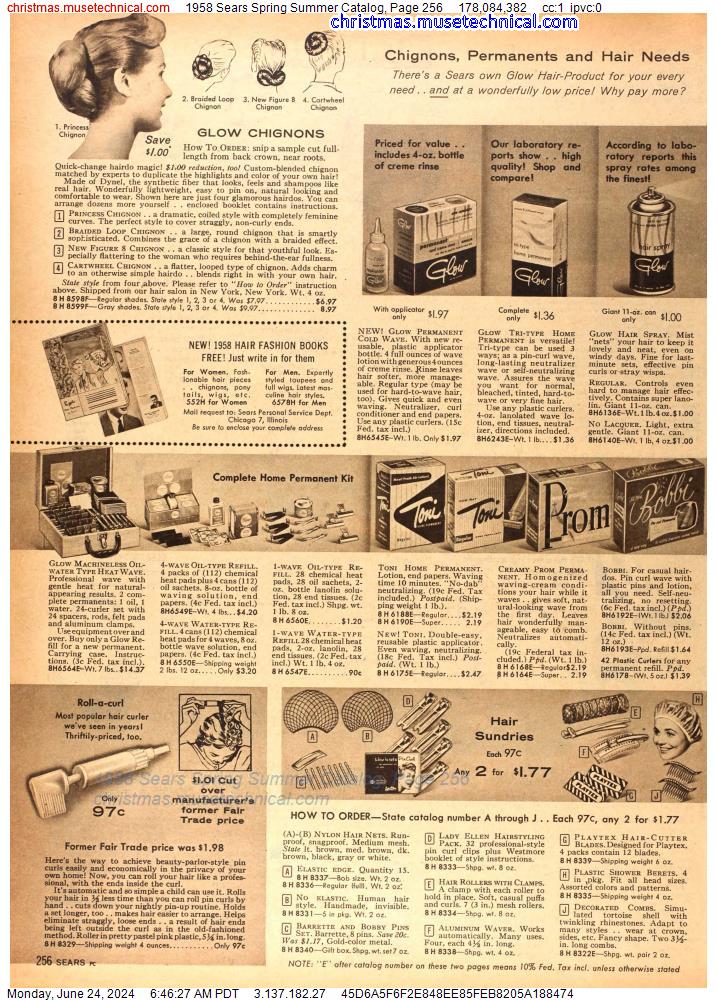 1958 Sears Spring Summer Catalog, Page 256