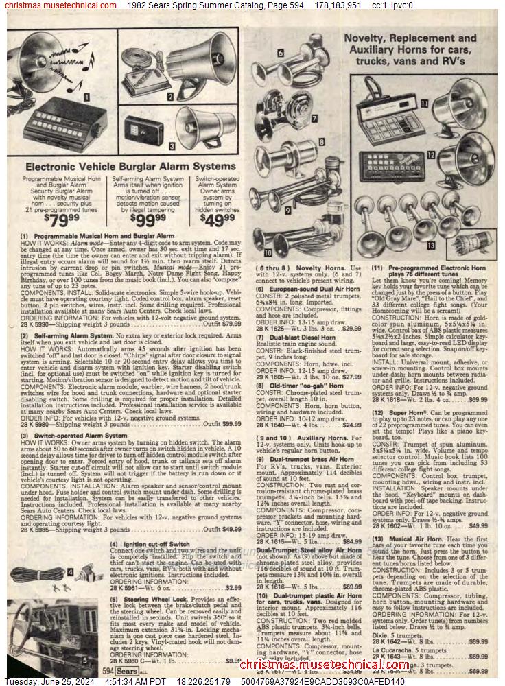 1982 Sears Spring Summer Catalog, Page 594
