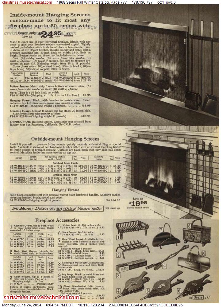 1968 Sears Fall Winter Catalog, Page 777