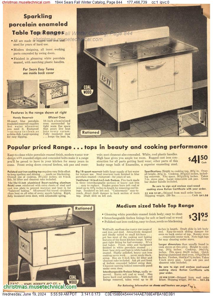 1944 Sears Fall Winter Catalog, Page 844