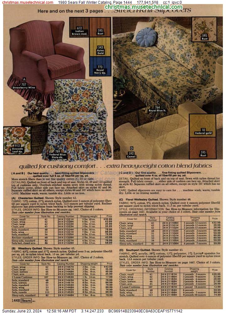 1980 Sears Fall Winter Catalog, Page 1444