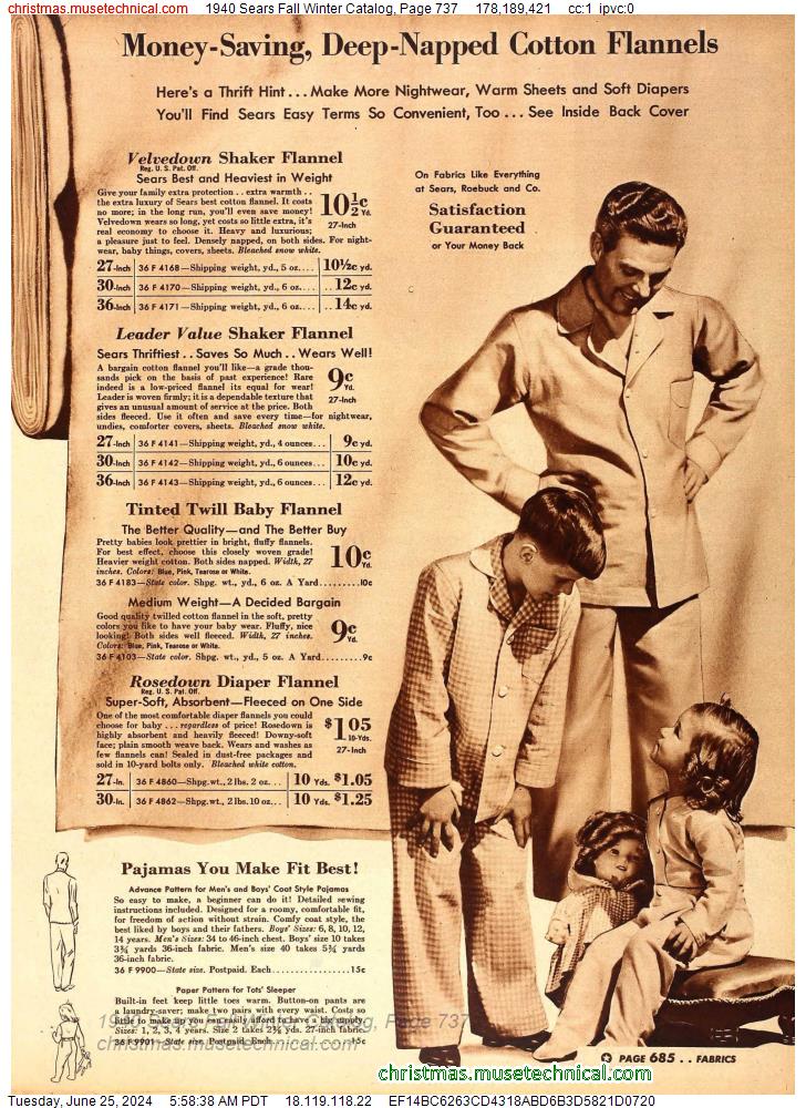 1940 Sears Fall Winter Catalog, Page 737