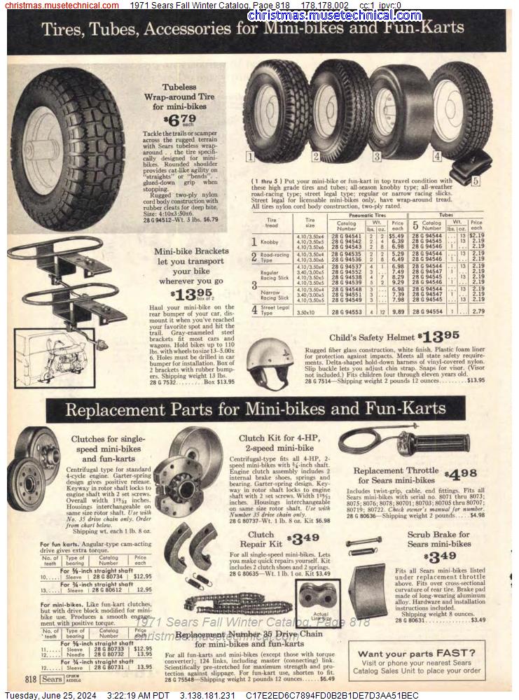 1971 Sears Fall Winter Catalog, Page 818