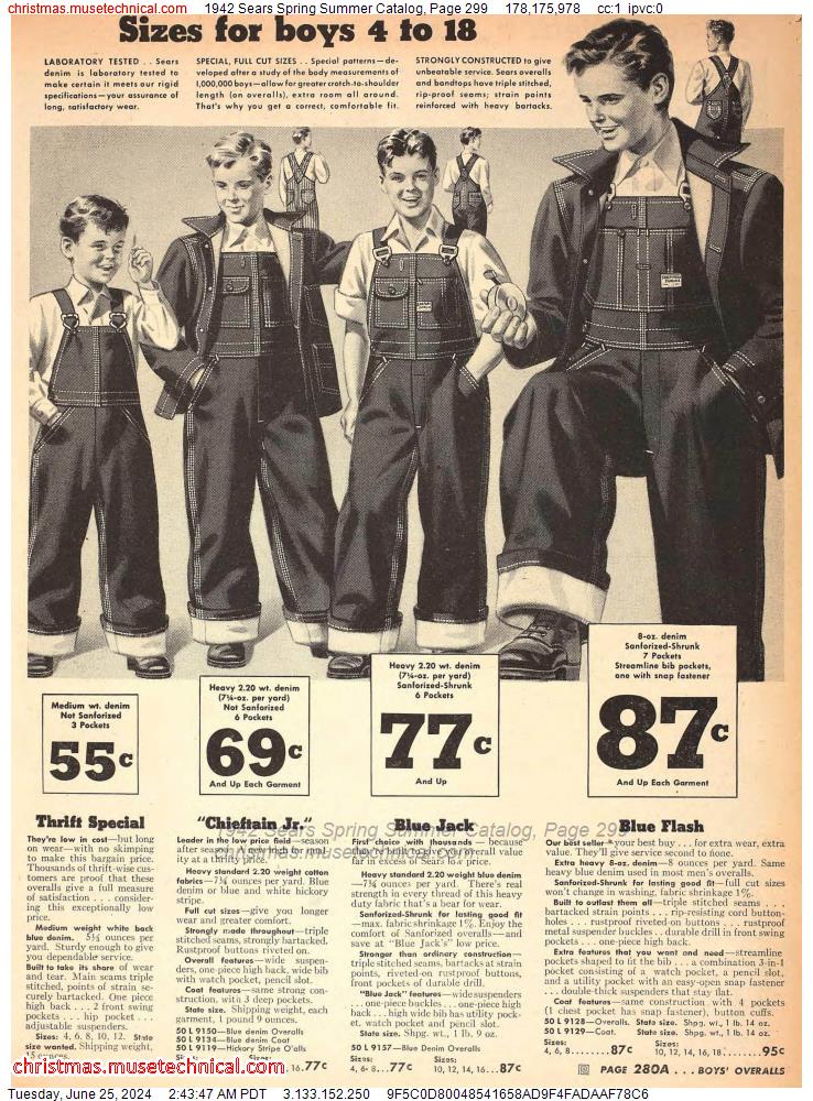 1942 Sears Spring Summer Catalog, Page 299