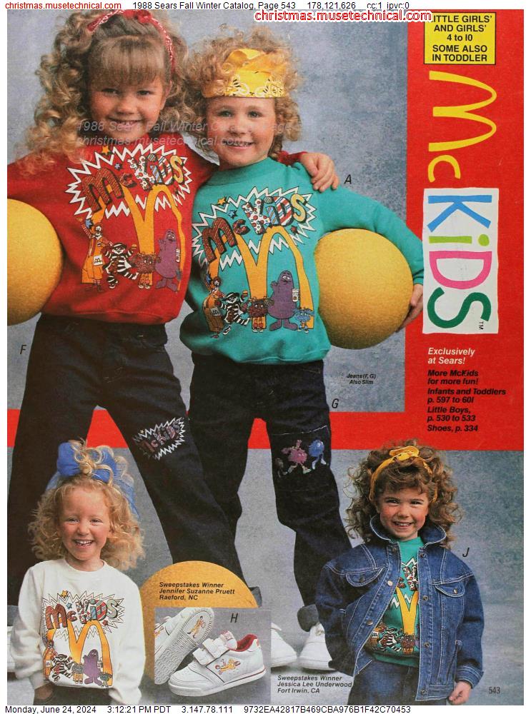 1988 Sears Fall Winter Catalog, Page 543