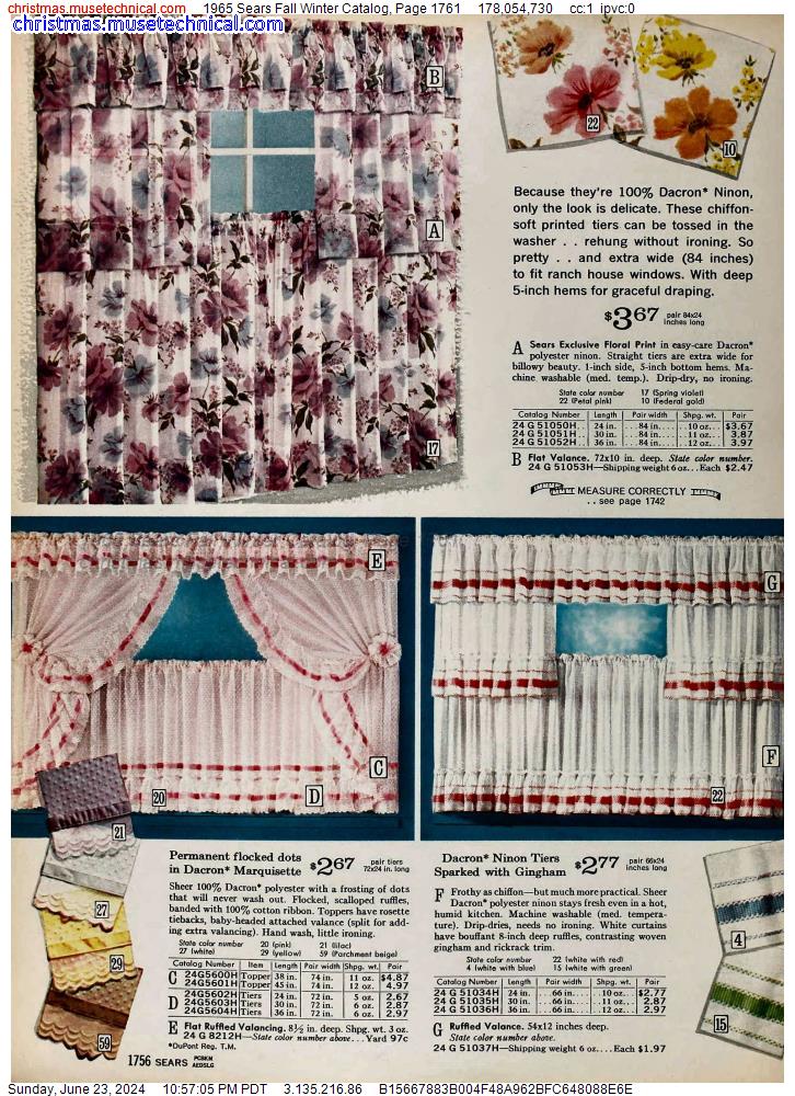 1965 Sears Fall Winter Catalog, Page 1761