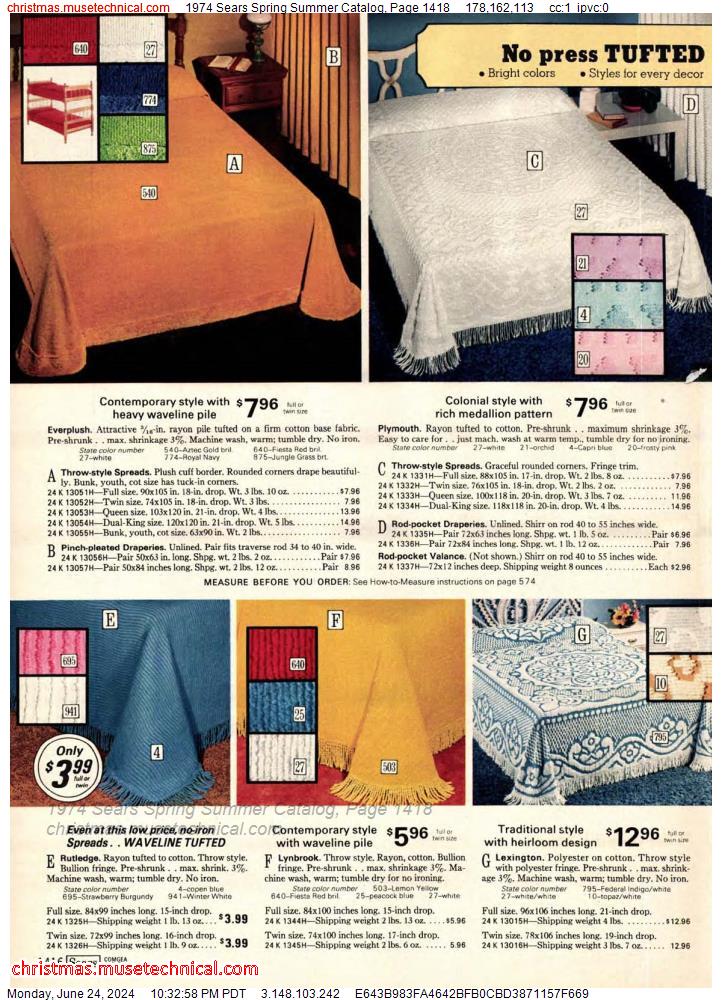 1974 Sears Spring Summer Catalog, Page 1418