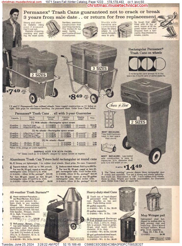 1971 Sears Fall Winter Catalog, Page 1233