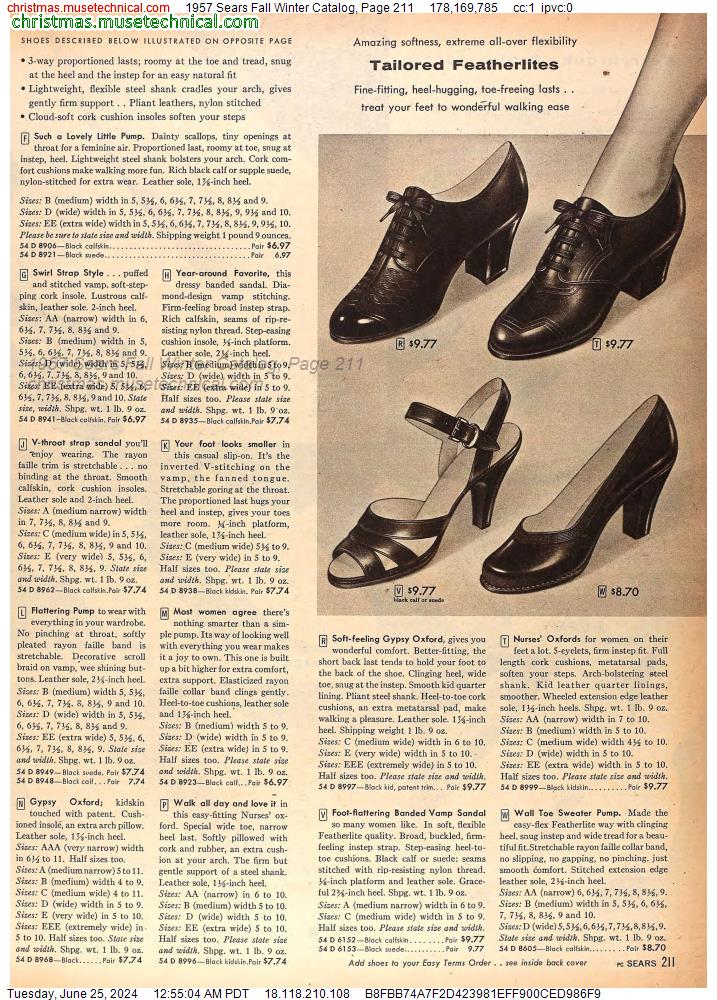1957 Sears Fall Winter Catalog, Page 211