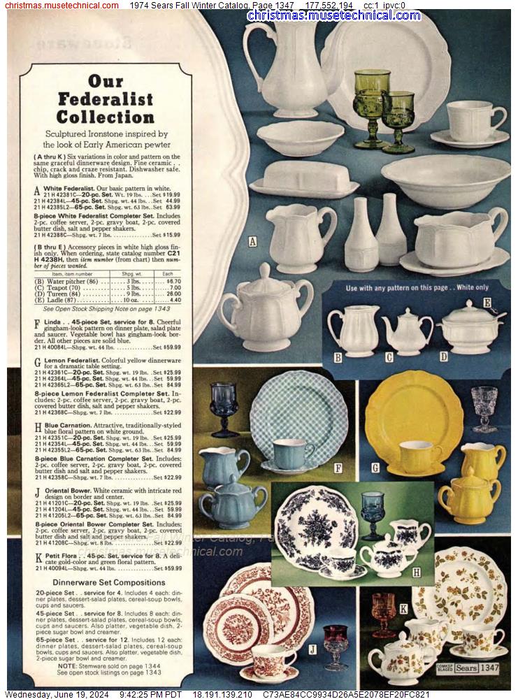 1974 Sears Fall Winter Catalog, Page 1347