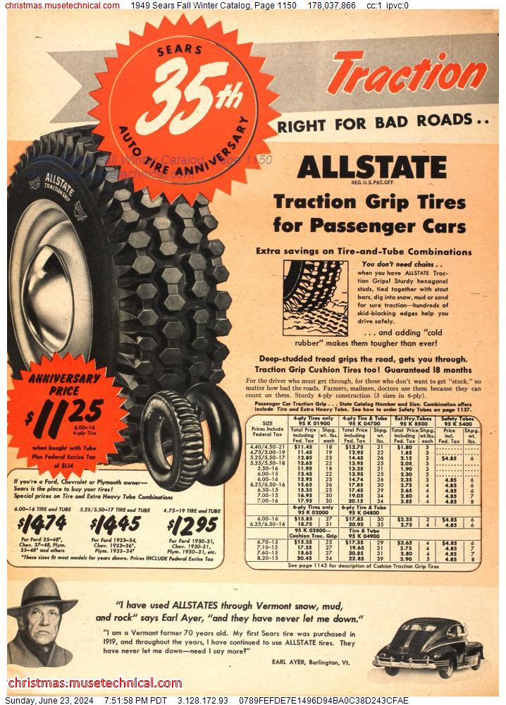 1949 Sears Fall Winter Catalog, Page 1150