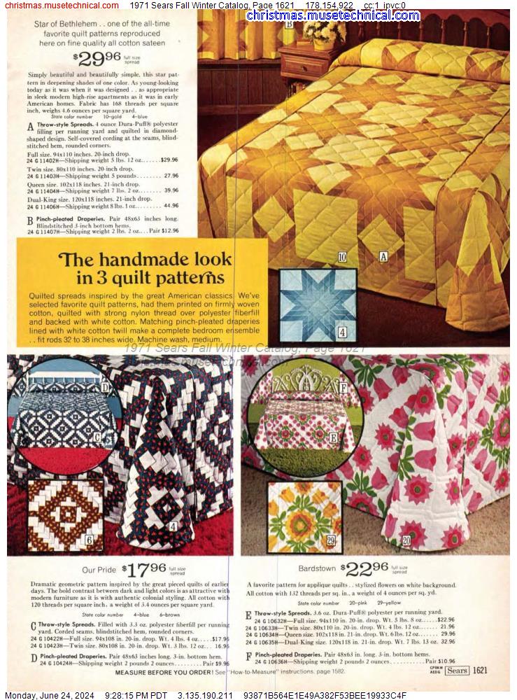 1971 Sears Fall Winter Catalog, Page 1621