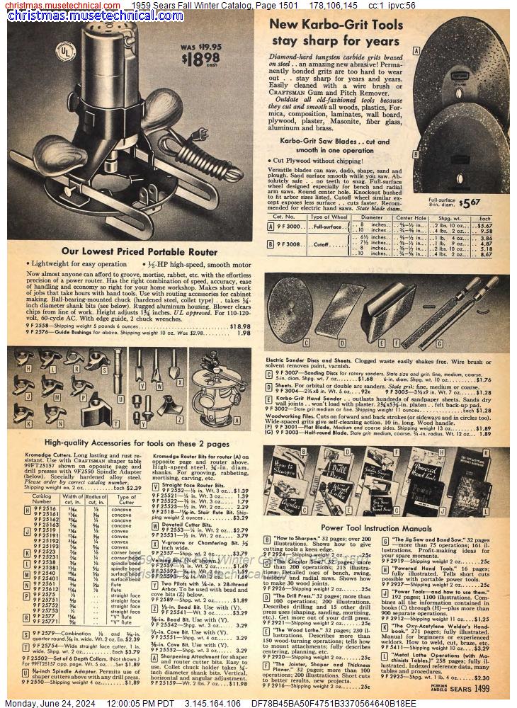 1959 Sears Fall Winter Catalog, Page 1501