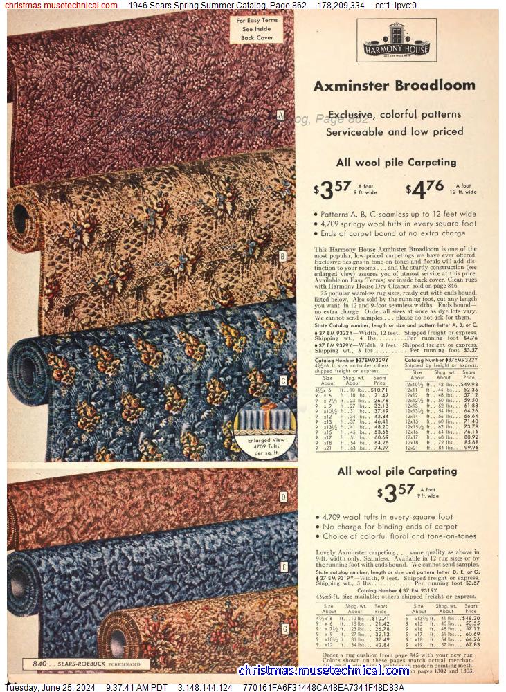 1946 Sears Spring Summer Catalog, Page 862