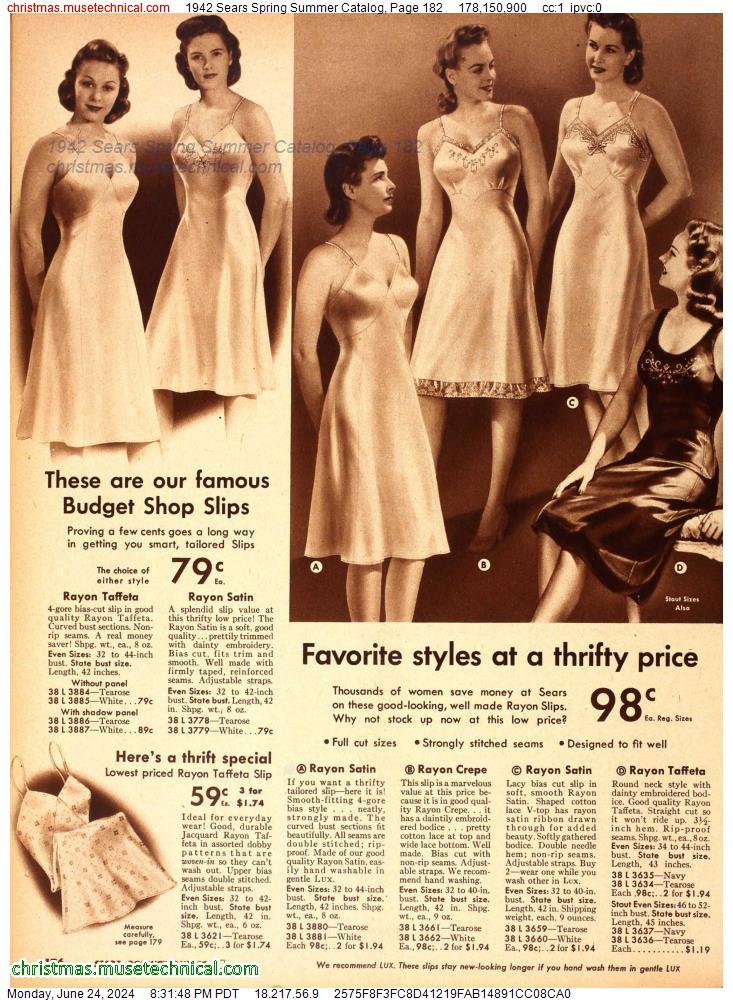 1942 Sears Spring Summer Catalog, Page 182