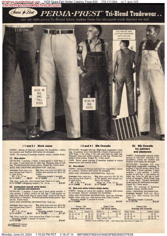 1976 Sears Fall Winter Catalog, Page 650