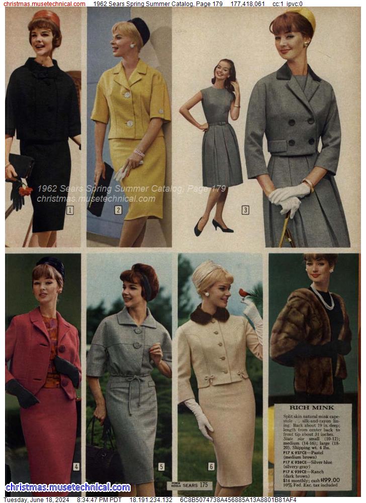 1962 Sears Spring Summer Catalog, Page 179