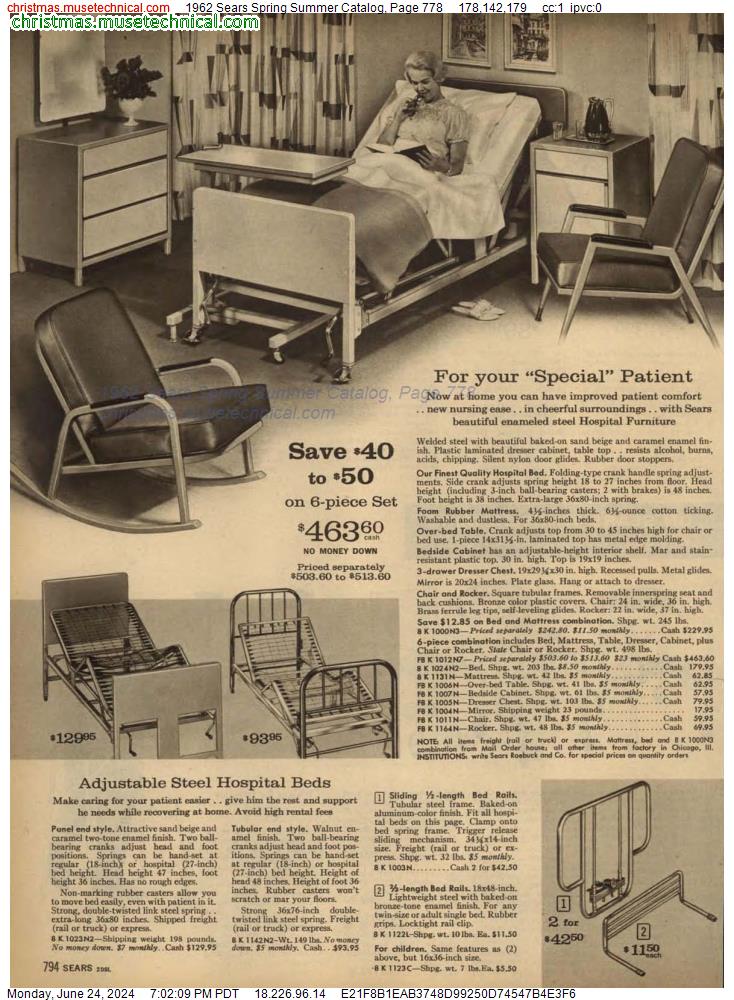 1962 Sears Spring Summer Catalog, Page 778