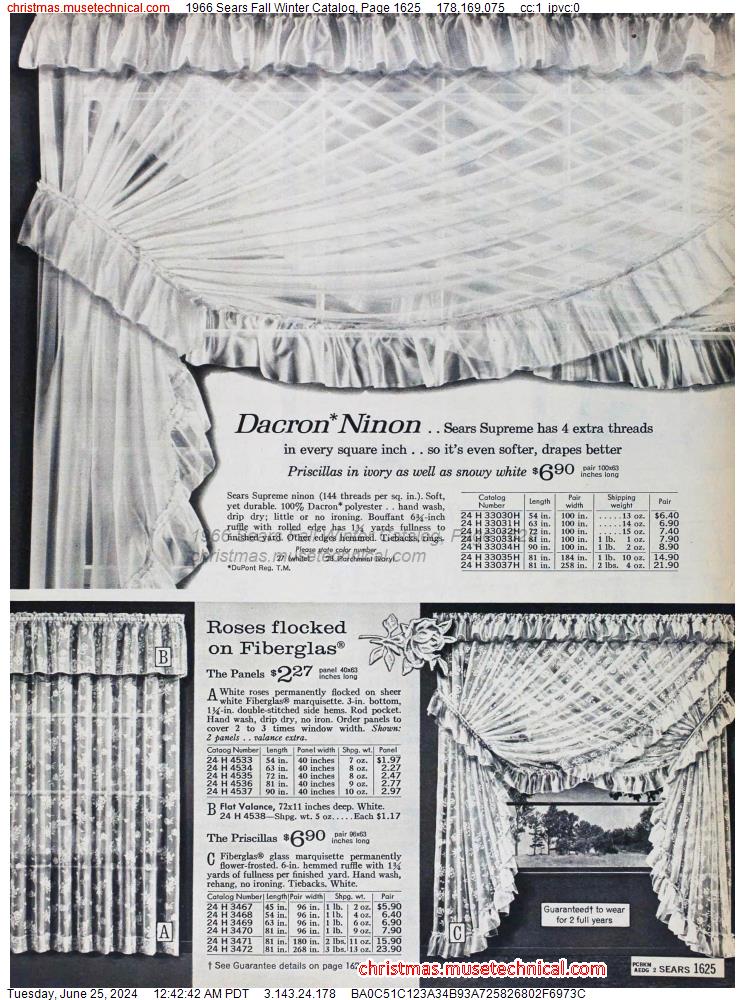 1966 Sears Fall Winter Catalog, Page 1625