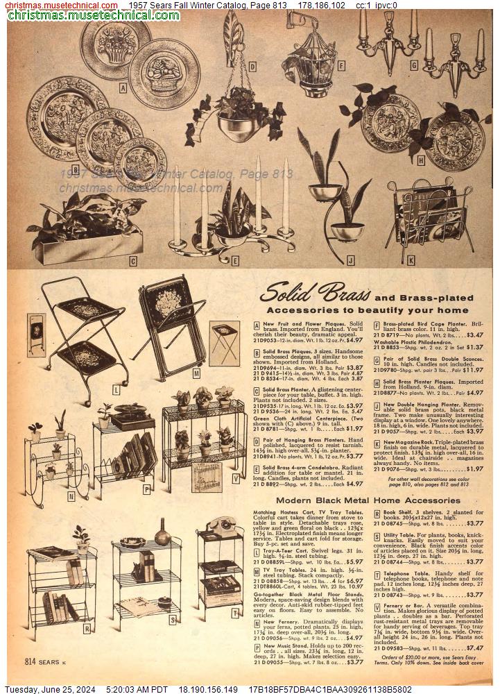 1957 Sears Fall Winter Catalog, Page 813