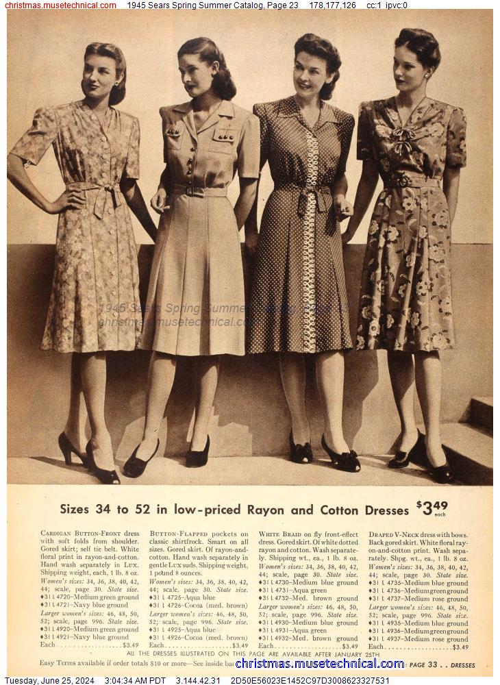 1945 Sears Spring Summer Catalog, Page 23