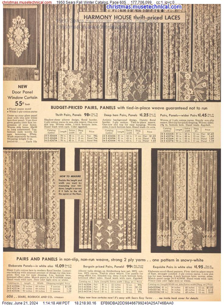 1950 Sears Fall Winter Catalog, Page 605