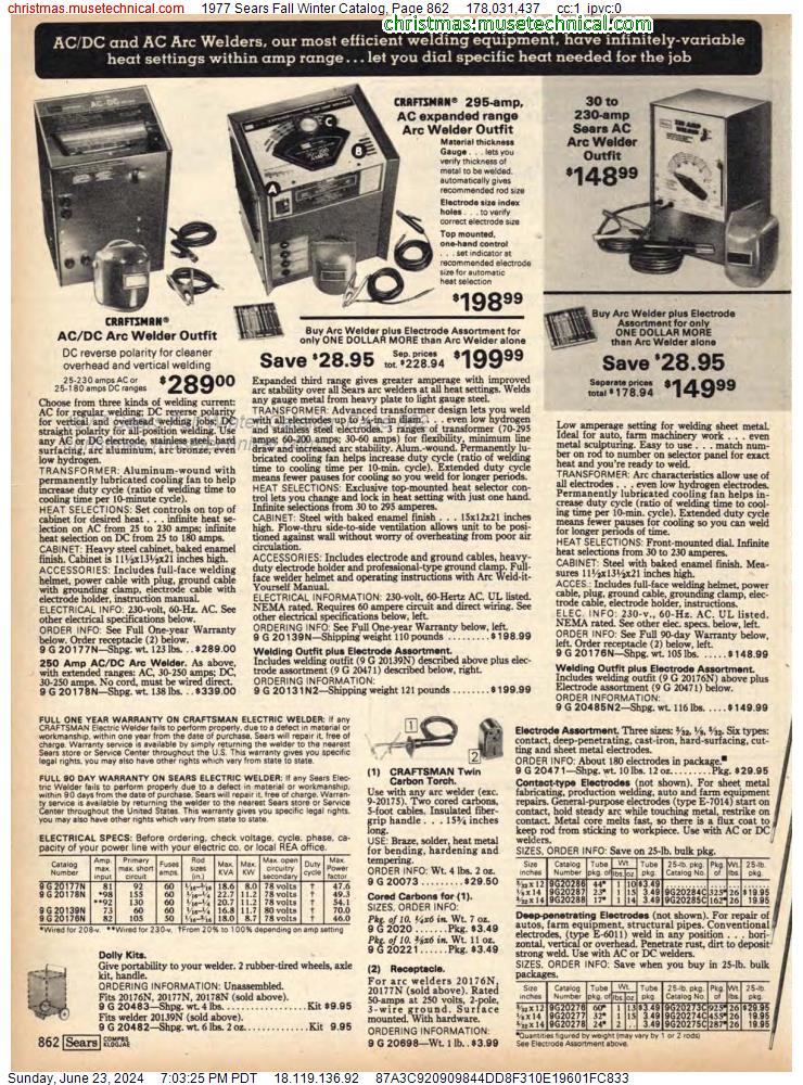 1977 Sears Fall Winter Catalog, Page 862
