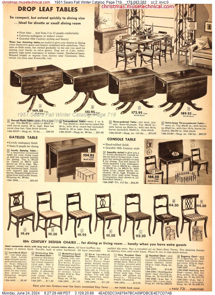 1951 Sears Fall Winter Catalog, Page 719