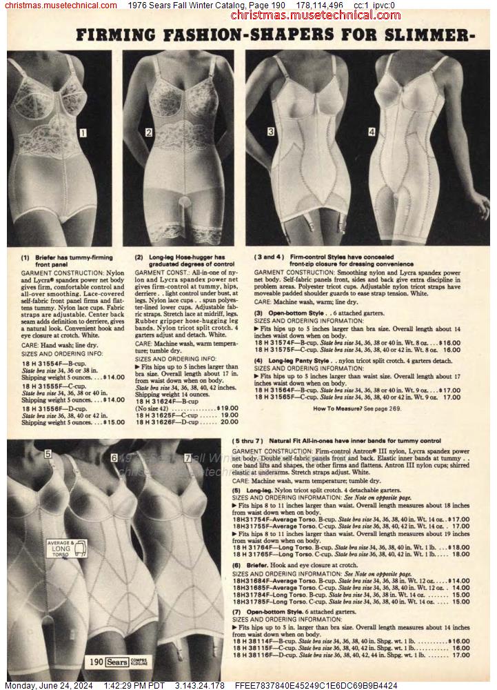 1976 Sears Fall Winter Catalog, Page 190