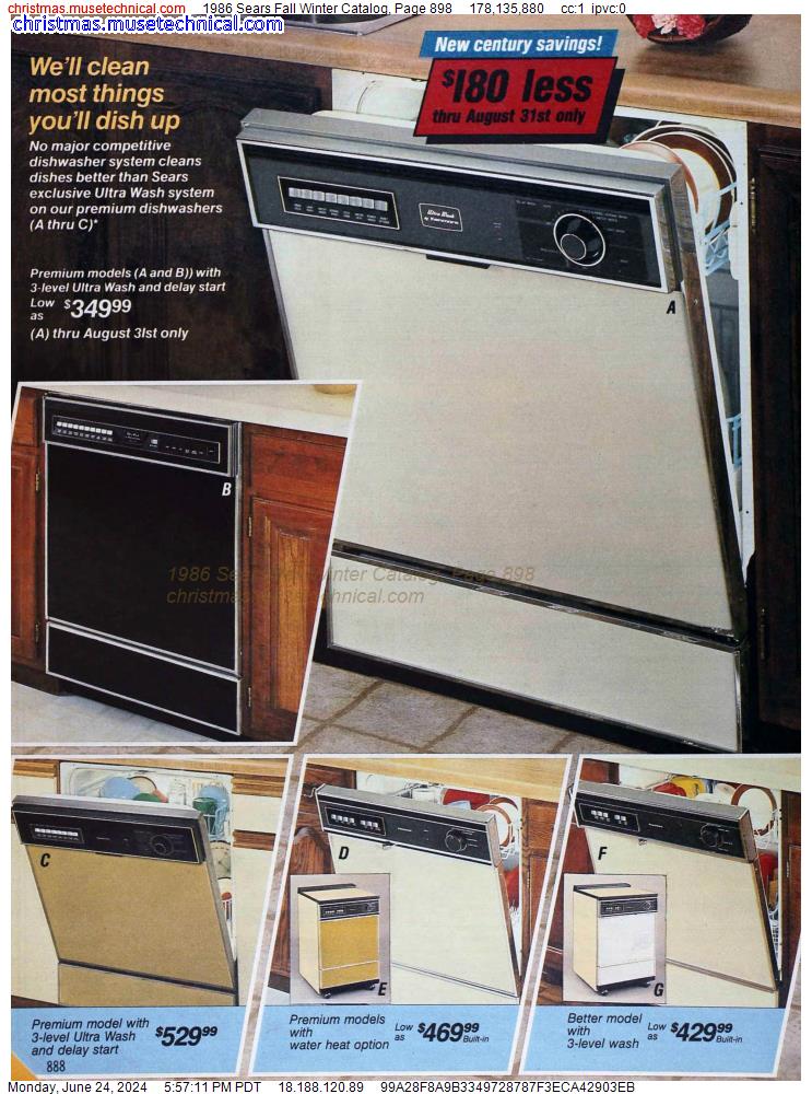 1986 Sears Fall Winter Catalog, Page 898