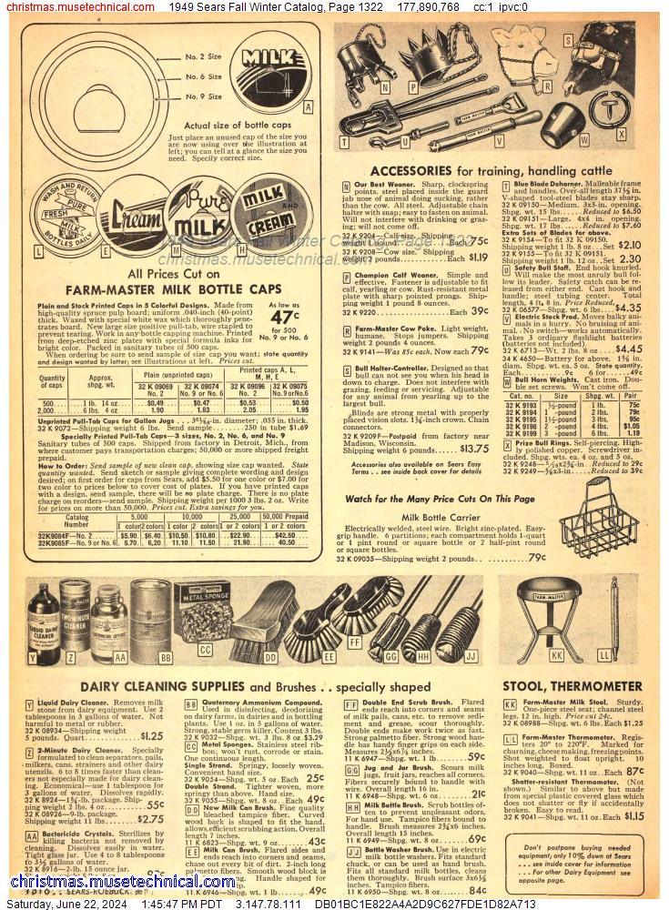 1949 Sears Fall Winter Catalog, Page 1322